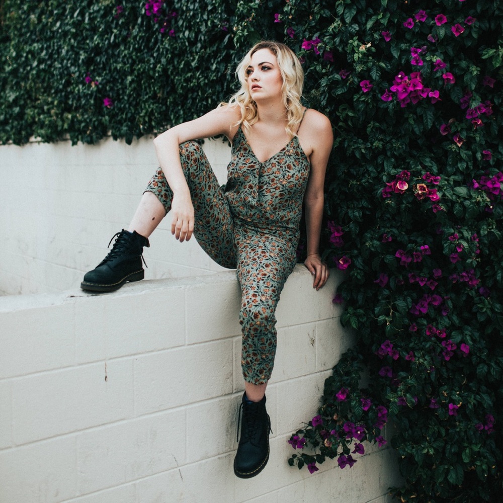 Green Floral Romper